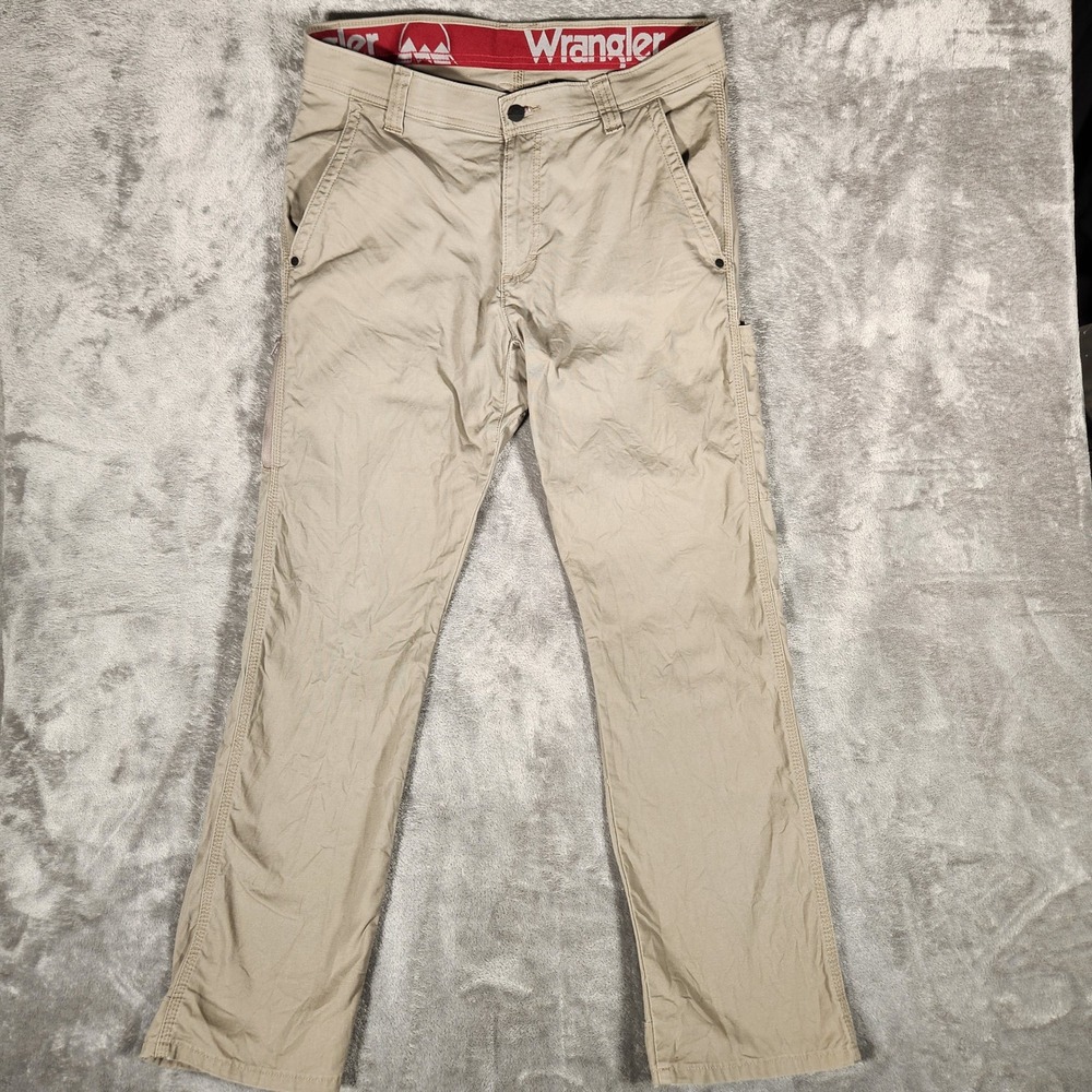 Wrangler ATG Utility Pants Mens 34X30 Tan Khaki Excellent All Terrain Gear 34x31